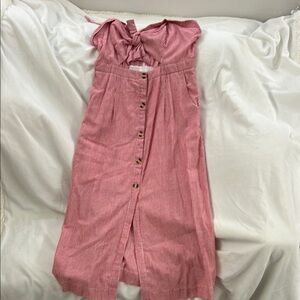 White Mark Pink Midi Sundress with Sweetheart Neckline